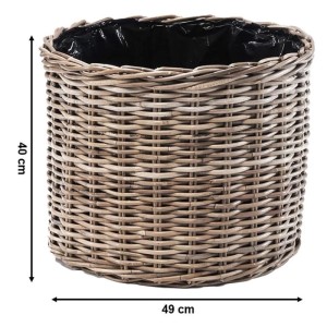 Kobolo Übertopf Pflanzkorb Pflanzschale DREVO Rund Rattan mit Folie