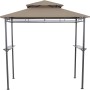 Siena Garden Grillpavillon in Taupe (244x127cm) mit Ablagen für Grillzubehör.