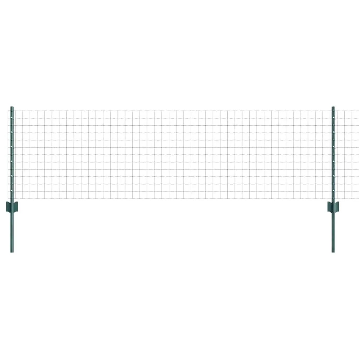 vidaXL Zaun mit Pfosten Grün 0,6 x 50 m Stahl und PVC 3336030