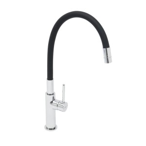 Swiss Aqua Technologies Küchenarmatur Einhebelmischer Waschtischarmatur mit Hohem Auslauf Schwarzmatt und Chrom