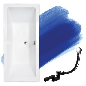 Bad Land Badewanne Rechteck QUADRO 175x80 Ablauf Füße