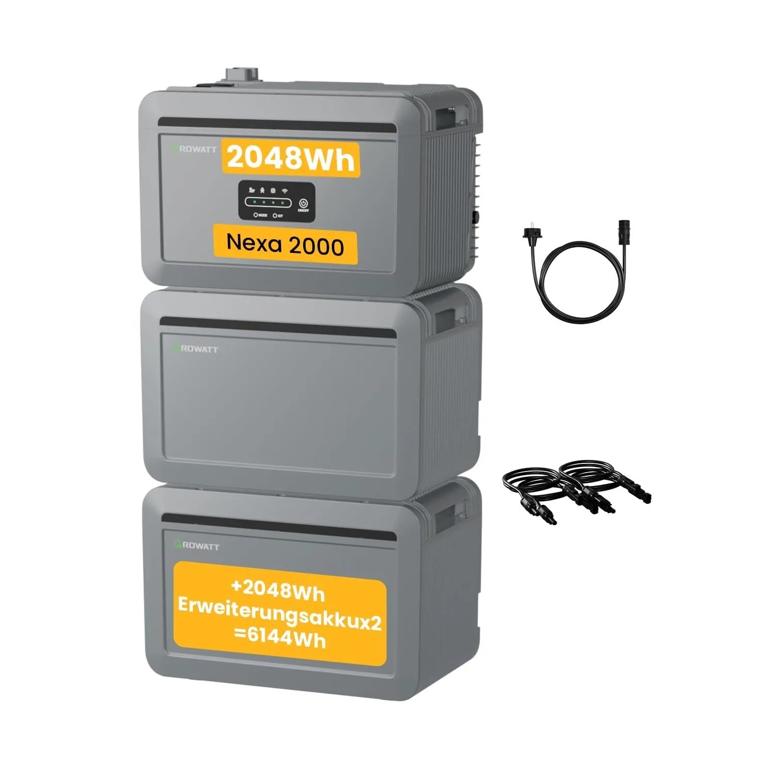 Growatt NEXA 2000 Balkonkraftwerk Speicher Set 6144 Wh LiFePO4 Steckerfertig