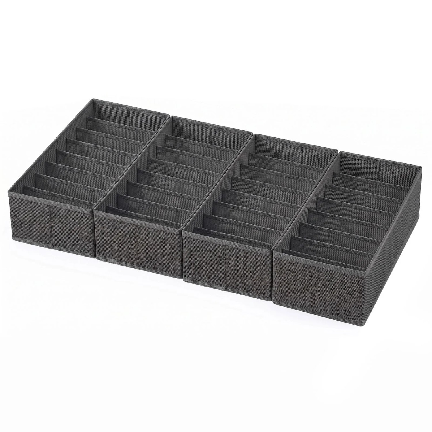 Sekey Aufbewahrungsbox Schubladen Organizer aus Vliesstoff Faltbare Stoffboxen 4er Set 22 x 51 x 11 cm mit Längsteilern für PAX 100 Kleidung