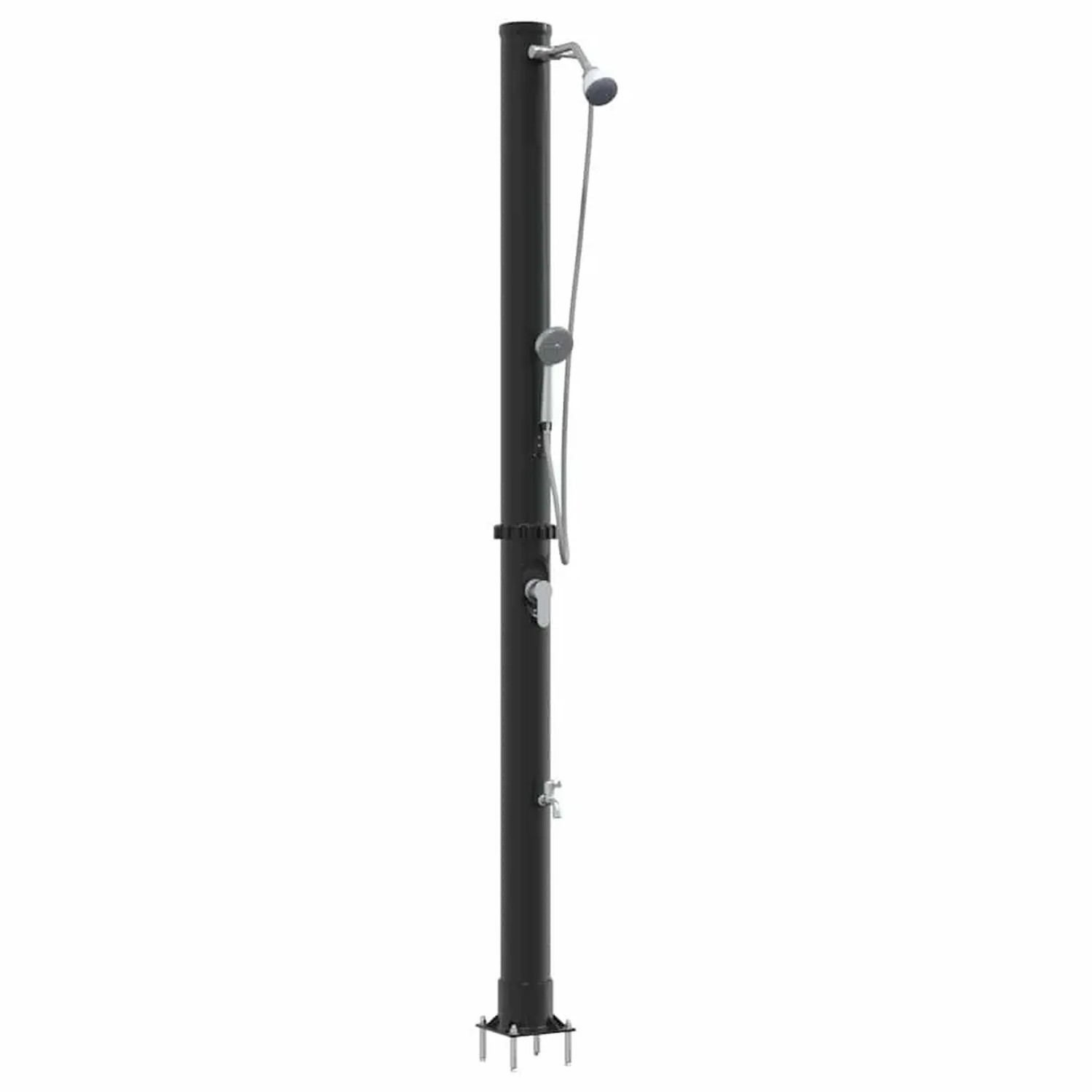 vidaXL Außen Solardusche Schwarz 217 cm PVC und Aluminium 42003410