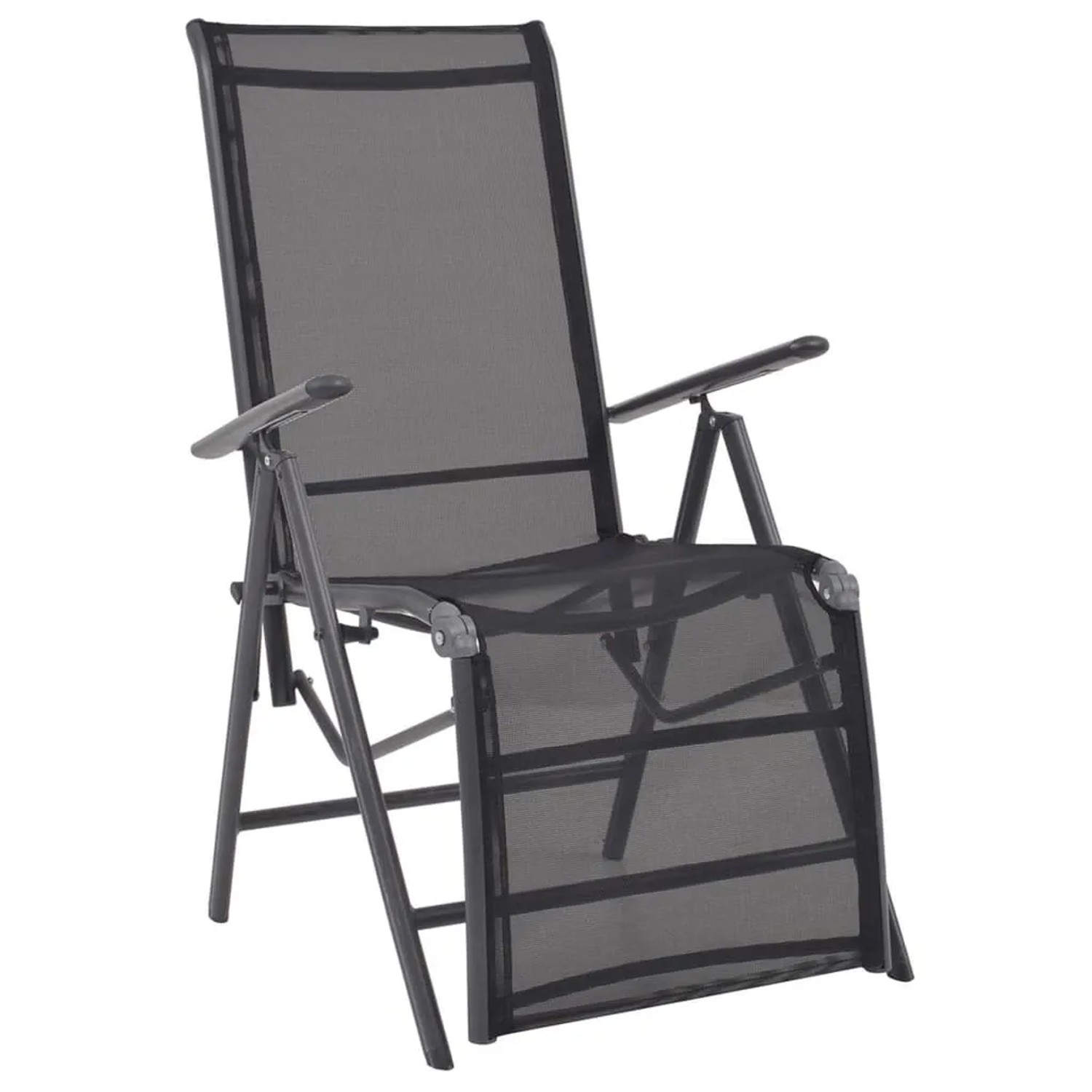 Furnicato Liegestuhl Aluminium Und Textilene Schwarz