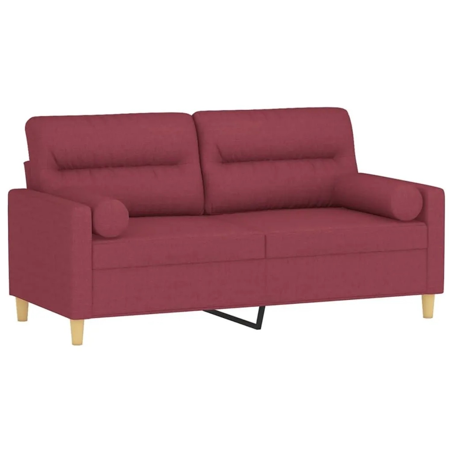 vidaXL 2-Sitzer-Sofa mit Zierkissen Weinrot 140 cm Stoff 3200827