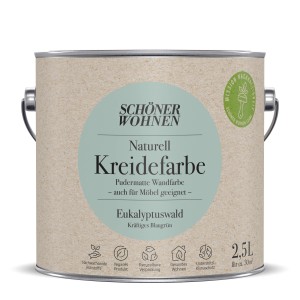 Schöner Wohnen Kreidefarbe Eukalyptuswald 2,5l, pudermatte Wandfarbe für Innen und Möbel.