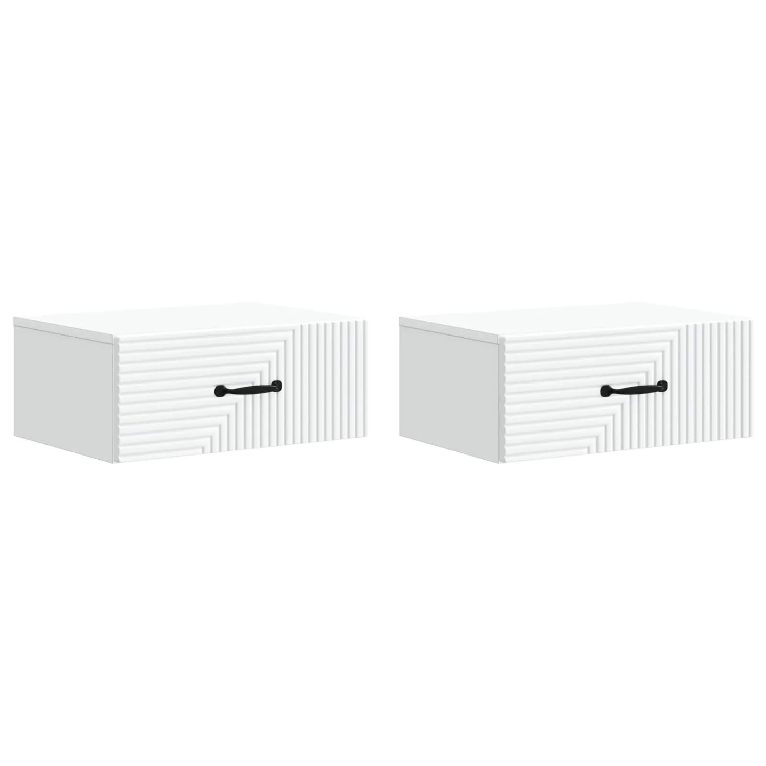 vidaXL Wandmontierter Nachttisch 2 Stk Weiß 49 x 34,5 x 20 cm 898616