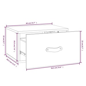 vidaXL Wand-Nachttisch, honigbraun, Kiefernholz, mit Schublade, 40x29,5x22 cm. Ideal für Büro oder Schlafzimmer.