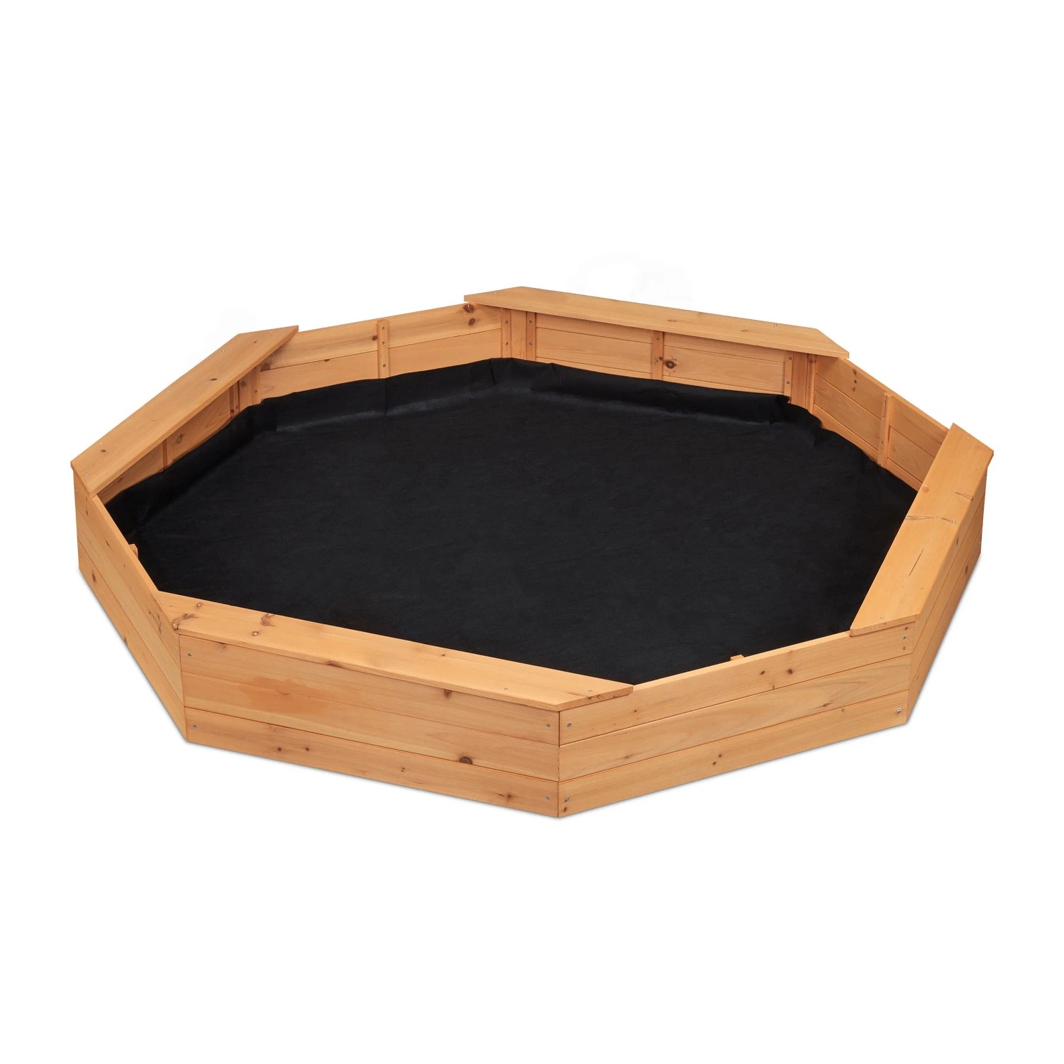 Relaxdays Sandkasten Tannenholz Natur Mit Vlies 160 cm x 160 cm x 22,5 cm 9,1 kg
