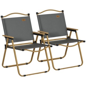 Outsunny Campingstuhl Oxfordstoff Stahl Dunkelgrau 54L x 59B x 78H cm