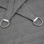 Detailaufnahme eines grauen, viereckigen AMANKA Sonnensegels mit D-Ring Befestigung.