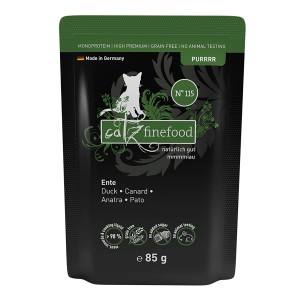 Catz Finefood Purrrr Ente, 85g Katzen-Nassfutter mit Monoprotein für sensible Katzen.