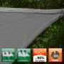 Graues, viereckiges AMANKA Sonnensegel (1,5x2m) aus wasserdurchlässigem HDPE-Gewebe mit UV-Schutz.