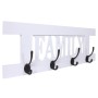 Weiße MCW Wandgarderobe im Shabby-Look mit 4 Doppelhaken und Schriftzug "Family".