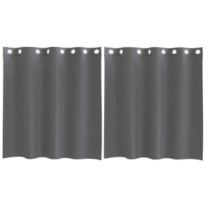 vidaXL Voile Vorhänge mit Ösen 2 Stk Dunkelgrau 140x140 cm 4102077