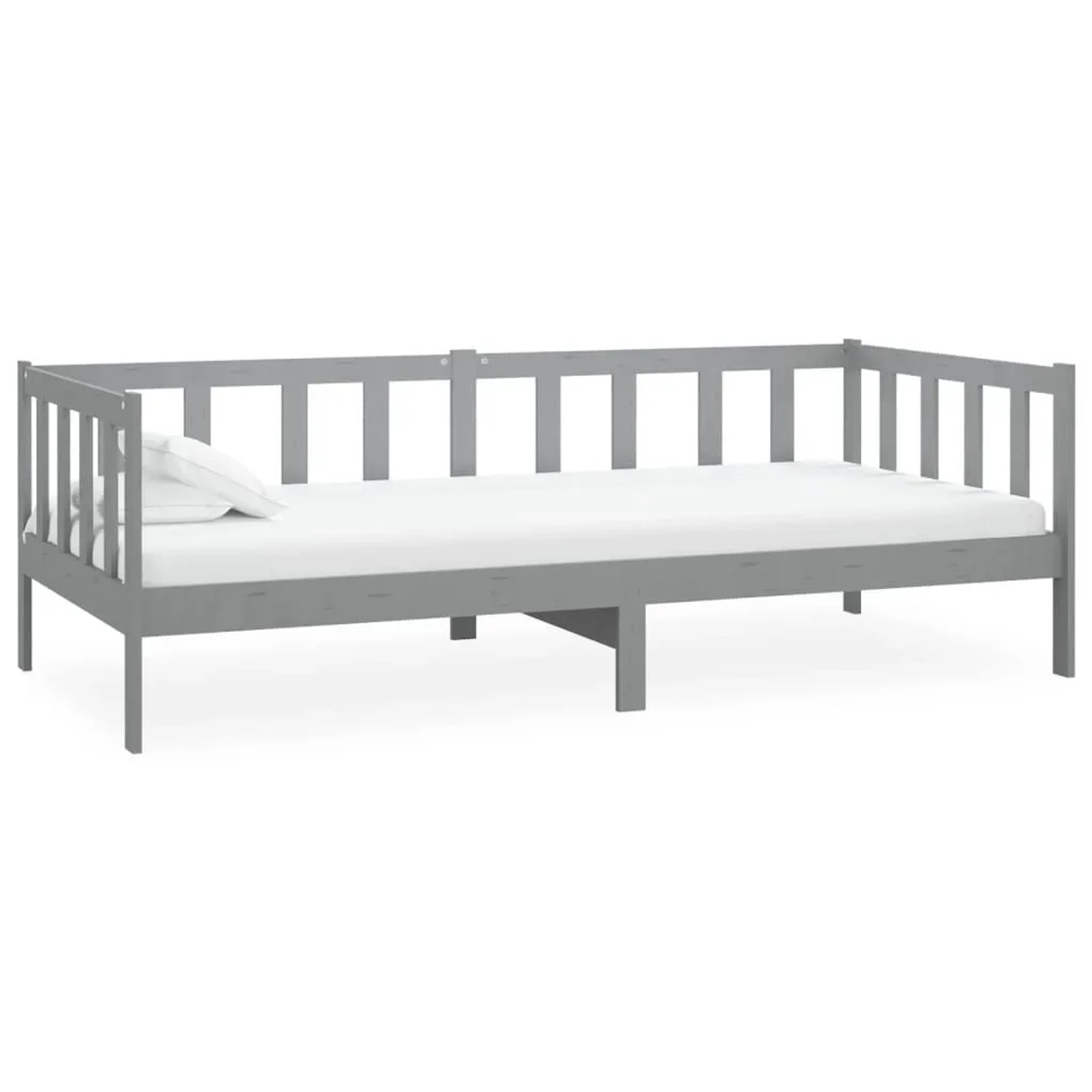 vidaXL Tagesbett mit Matratze 90x200 cm Grau Kiefer Massivholz 3083611 günstig online kaufen