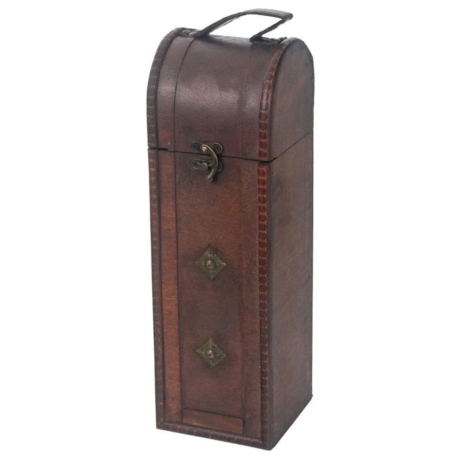 HMF VWB-ITA-HF-01 Vintage Deko Geschenkbox mit Deckel aus Holz für 1 Flasche Wein Hochformat Italien