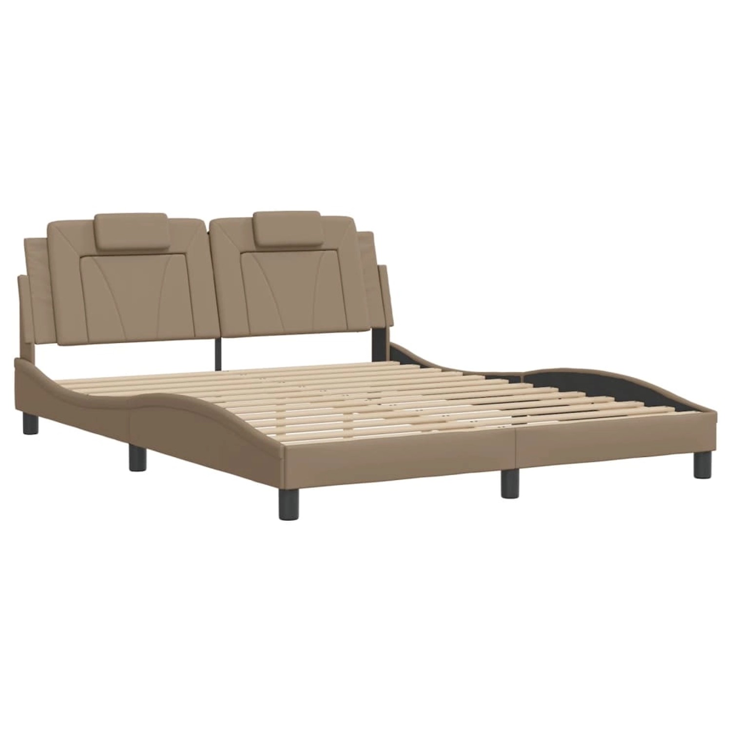 vidaXL Bettgestell Viana mit LED ohne Matratze Cappuccino-Braun 160x200 cm günstig online kaufen