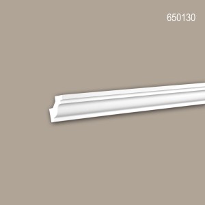 Weiße PROFHOME Eckleiste 650130, 2m, aus stoßfestem Polystyrol für Decke und Wand.