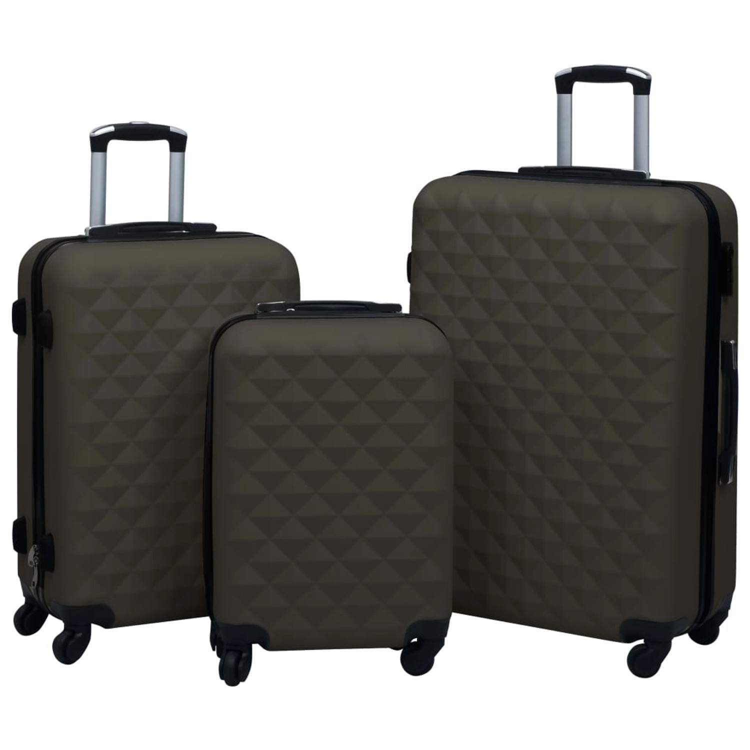 vidaXL Hartschalen-Trolley-Set 3 Stk Anthrazit ABS 92417