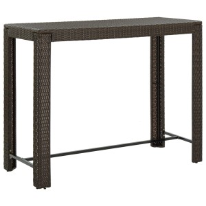 Brauner vidaXL Garten-Bartisch aus Rattan, 140,5x60,5x110,5 cm, ideal für Garten und Terrasse.
