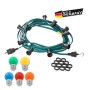 Satisfire Illu-Partylichterkette, 10 m, grün, mit 10 bunten LED-Kugellampen für den Außenbereich.