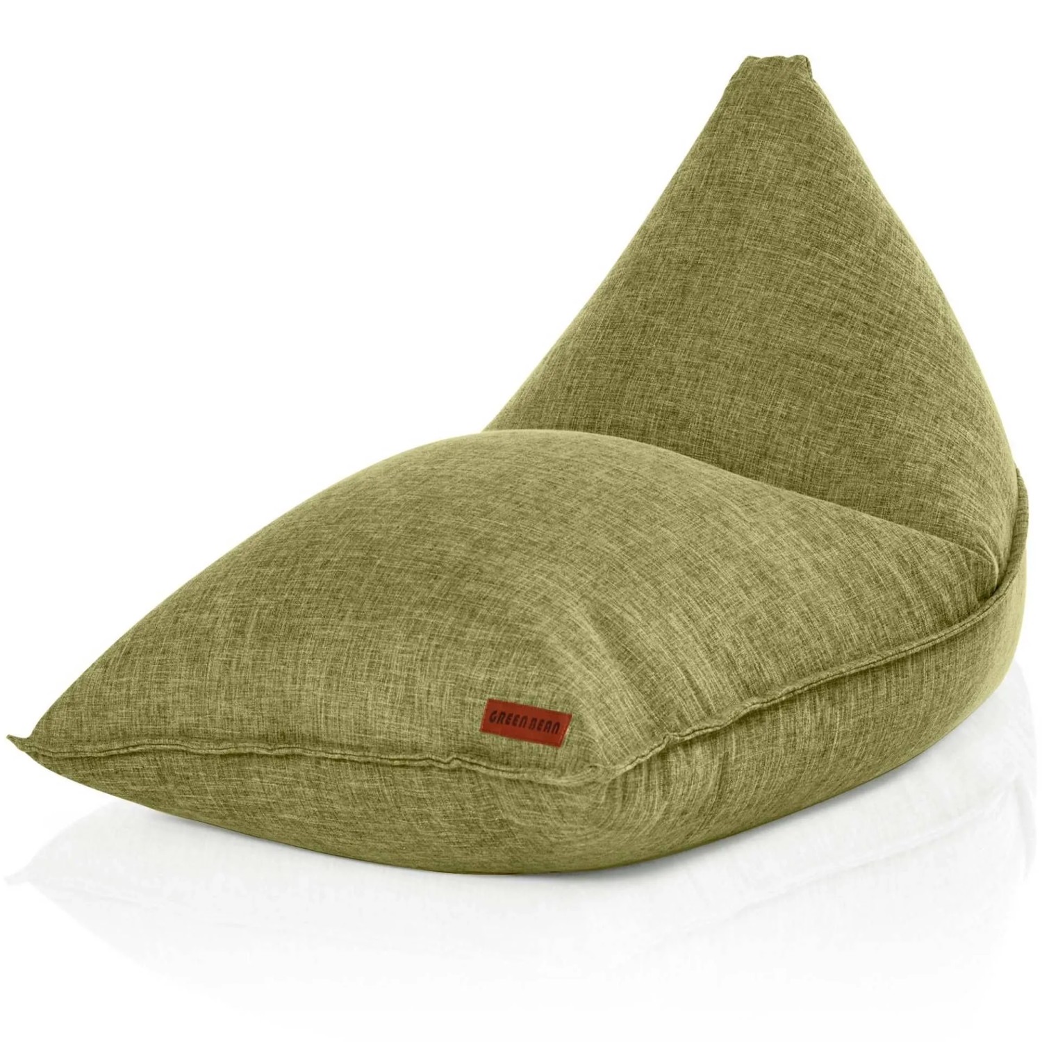 Green Bean Sitzsack Triangle 100 x 150 x 100 cm Waschbarer Bezug mit EPS-Perlen-Füllung Grün