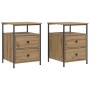 vidaXL Nachttische 2 Stk, Artisan-Eiche 44x45x60 cm Holzwerkstoff 857257