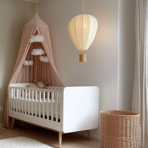 QAZQA Kinder-Pendelleuchte Beige Heißluftballon Air Balloon