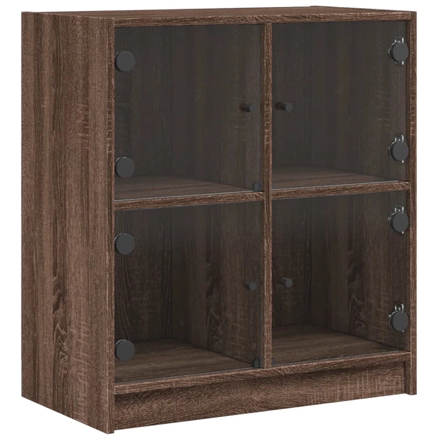 vidaXL Beistellschrank mit Glastüren Braun Eichen-Optik 68x37x75,5 cm 83638 günstig online kaufen