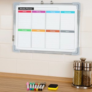 Relaxdays Whiteboard mit Zubehör Stahl Aluminium Kunststoff Weiß Beidseitig Magnetisch 30 cm x 40 cm x 5 cm 0,5 kg