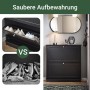 SoBuy Schuhkipper FSR99-SCH, schmaler Schuhschrank mit 2 Klappen und Ablageflächen im Flur.