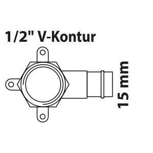 Kirchhoff RG-Wandscheibe, 15 mm x 18,7 mm (1/2 IG), Blank, 1 Muffe, Pressfitting für Sanitär und Heizung.