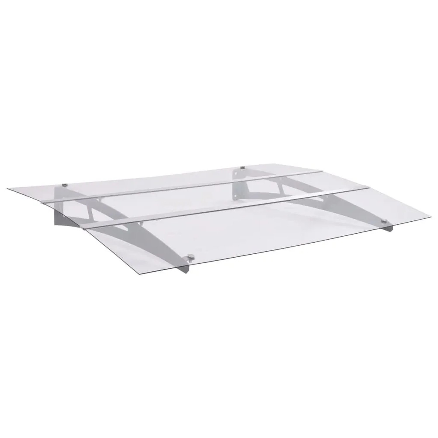 vidaXL Türvordach Silbern und Transparent 120x90 cm Polycarbonat 144828