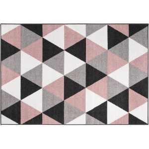 Andiamo Teppich Salamanca in Altrosa-Grau mit geometrischem Dreiecksmuster, 120x170 cm.