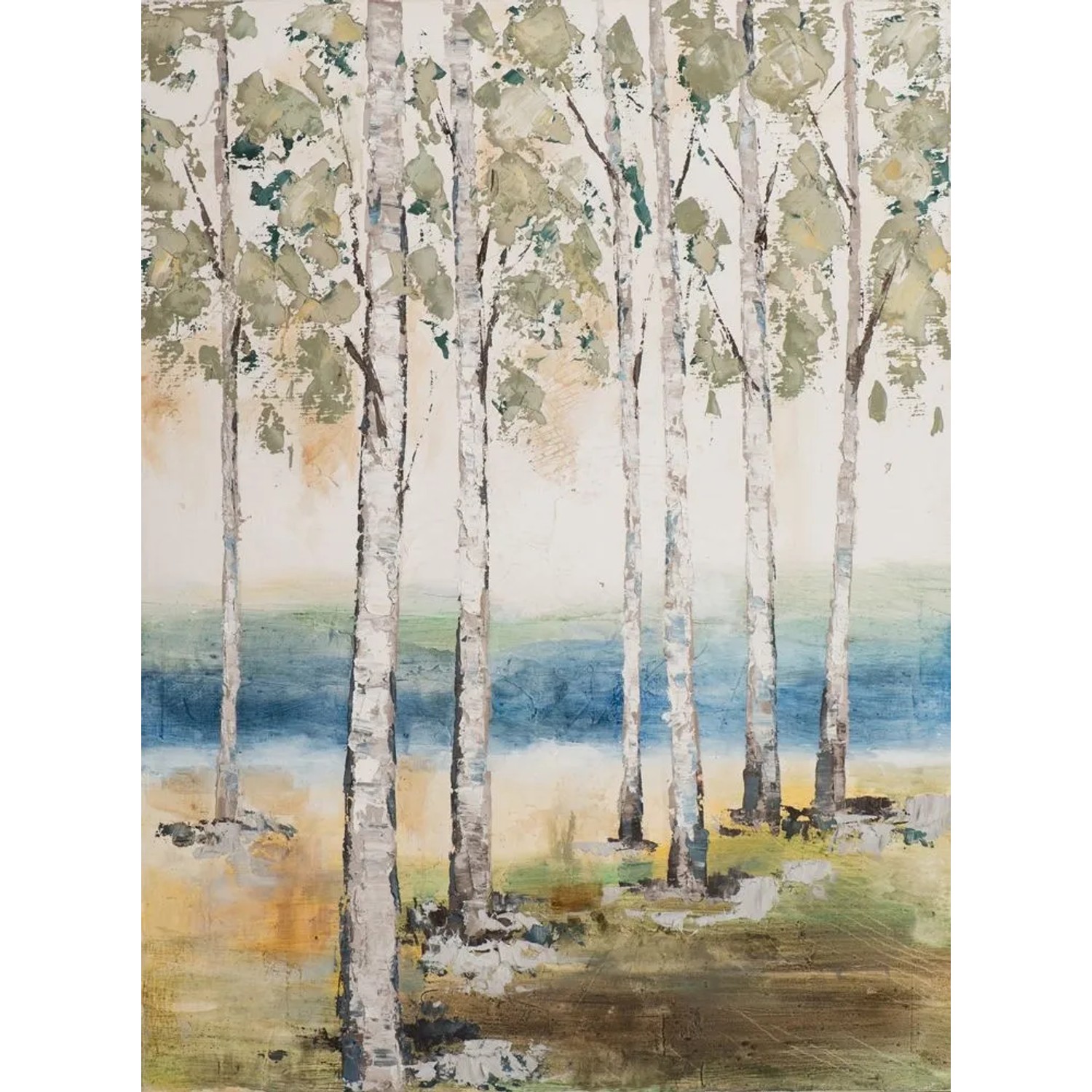 Art Universe Leinwandbild Birken am Bach 90 x 120 cm