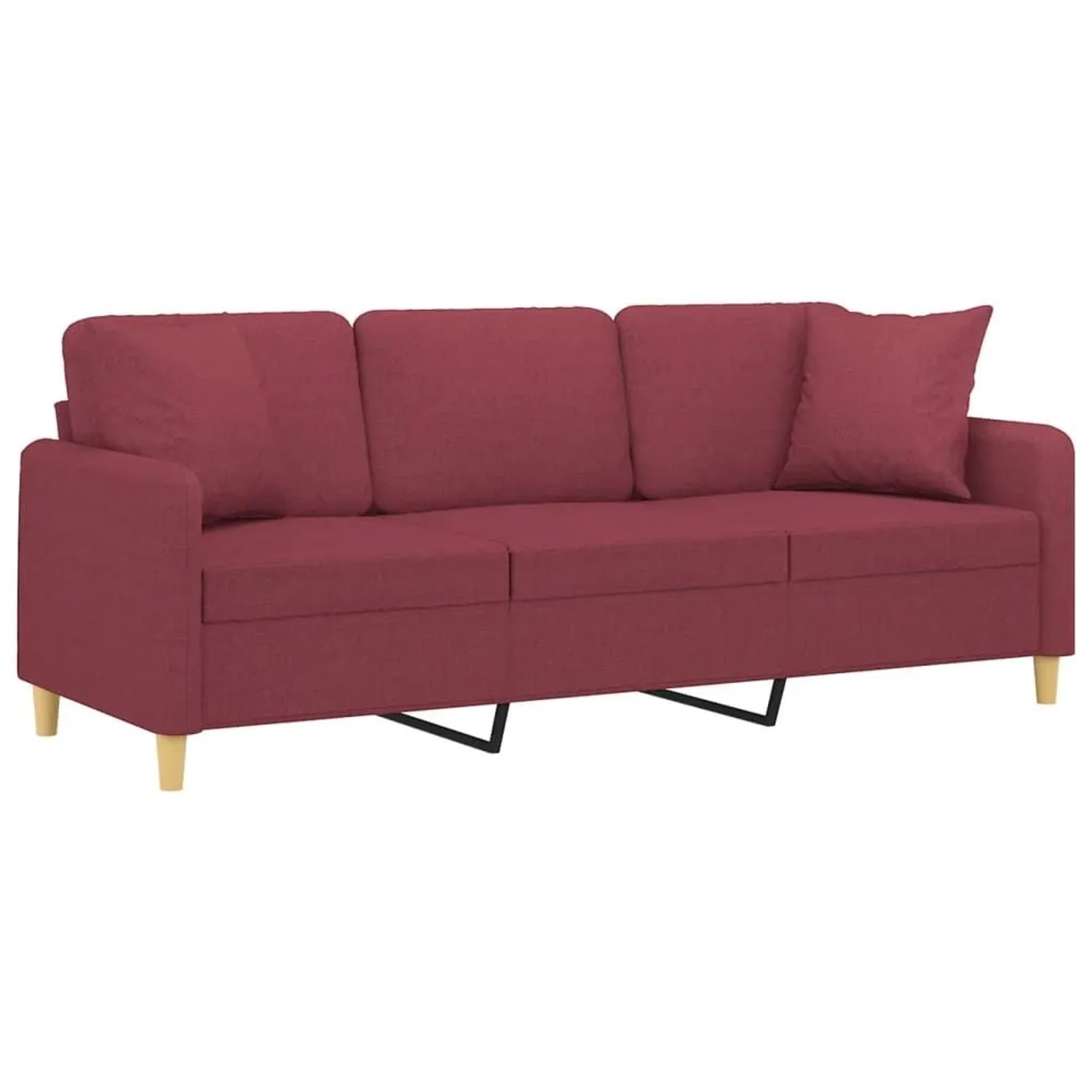 vidaXL 3-Sitzer-Sofa mit Zierkissen Weinrot 180 cm Stoff 3200923 günstig online kaufen