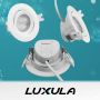 LUXULA LED Downlight 5er Set, schwenkbar, CCT, 7W, 718lm, IP44, Weiß. Einbauspots für flexible Beleuchtung.