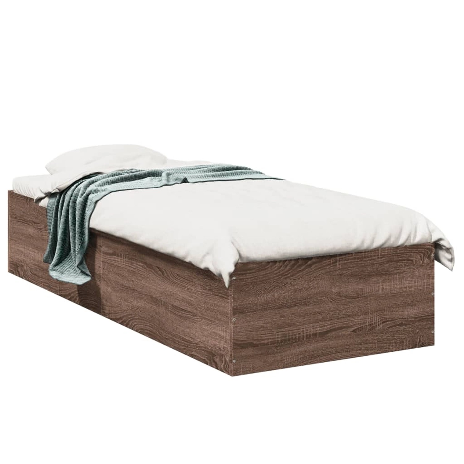 vidaXL Bettgestell Braun Eichen-Optik 100x200 cm Holzwerkstoff 3281055 günstig online kaufen