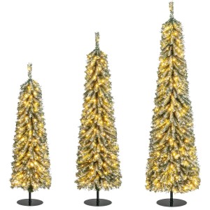 Costway 3er Set Bleistift Weihnachtsbaum Künstlich