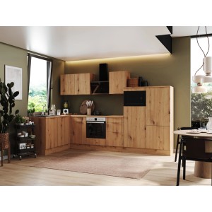 Respekta Winkelküche Elisabeth in Artisan Eiche Optik mit E-Geräten.