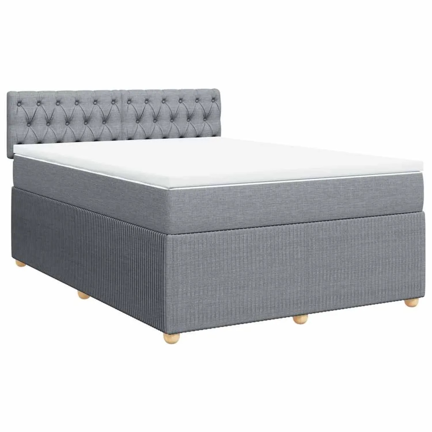 vidaXL Boxspringbett mit Matratze Hellgrau 140x200 cm Stoff 3287486 günstig online kaufen
