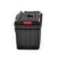 PROREGAL QBRICK Werkzeugkasten, 52L, schwarz, mit roten Klemmverschlüssen. Werkzeugkoffer für Profis.