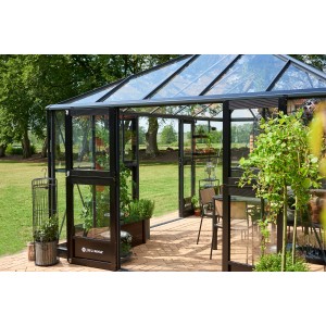 Juliana Extra Tür-Set für Grand Oase Gewächshaus 18,8 m², schwarz. Zusatztür für mehr Flexibilität.