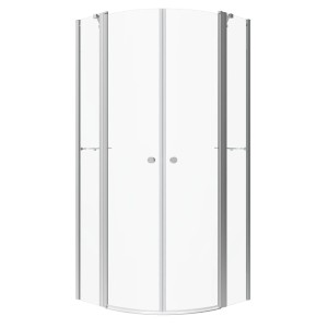 Aquabatos Runddusche 90x90 cm, Viertelkreis Duschkabine mit 6mm ESG Sicherheitsglas, Pendeltür und Chrom-Aluminiumprofilen.