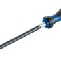 Flexibler LUX Bithalter-Schraubendreher mit blau-schwarzem Griff und 6,3 mm Aufnahme.