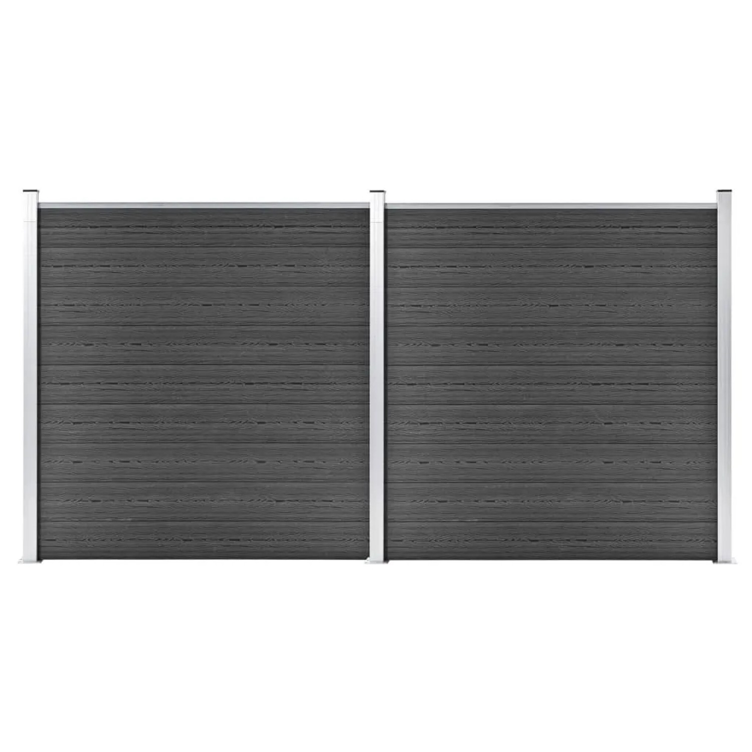 vidaXL Zaunelement Set WPC 353x186 cm Schwarz 3070429