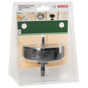 Bosch Lochsäge 100 mm für Spot-Strahler, zum präzisen Schneiden von Löchern in Holz und Gipskarton.