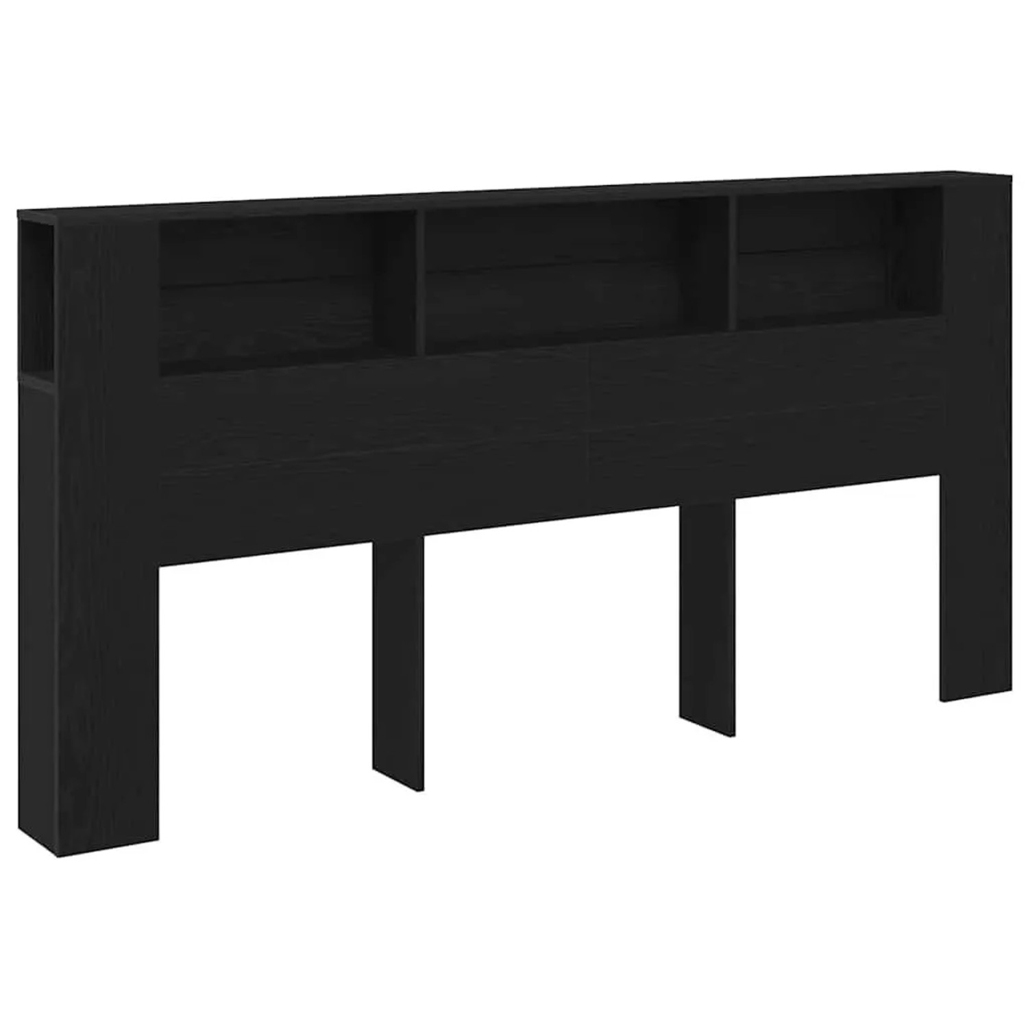 vidaXL Kopfteil Schrank Schwarz Eichen-Optik 200 x 18,5 x 102,5 cm 862760